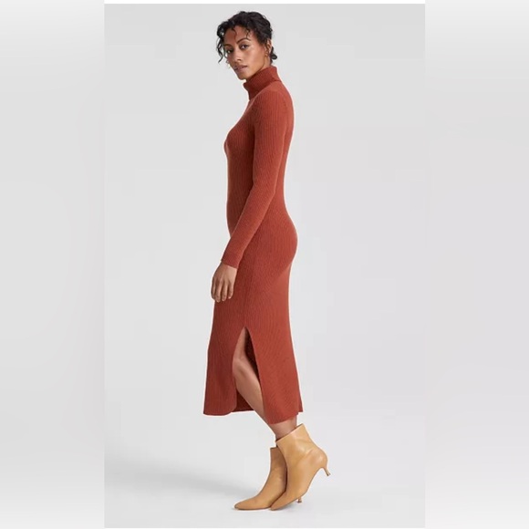 Charter Club Women's 100% Cashmere Turtleneck Midi Sweater Dress Size Medium - Picture 3 of 7